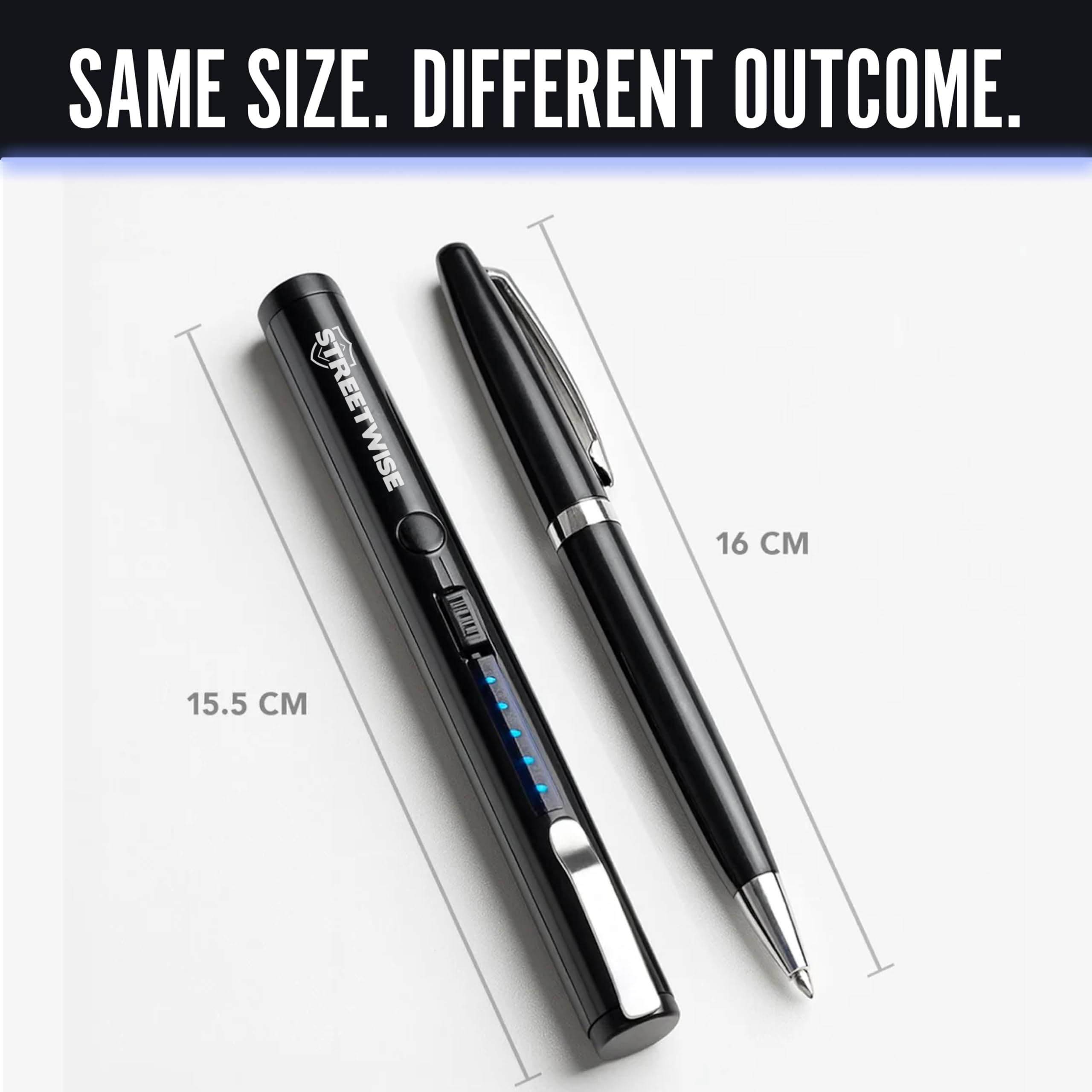 Streetwise pen clipped to bag showing everyday carry accessibility benefit