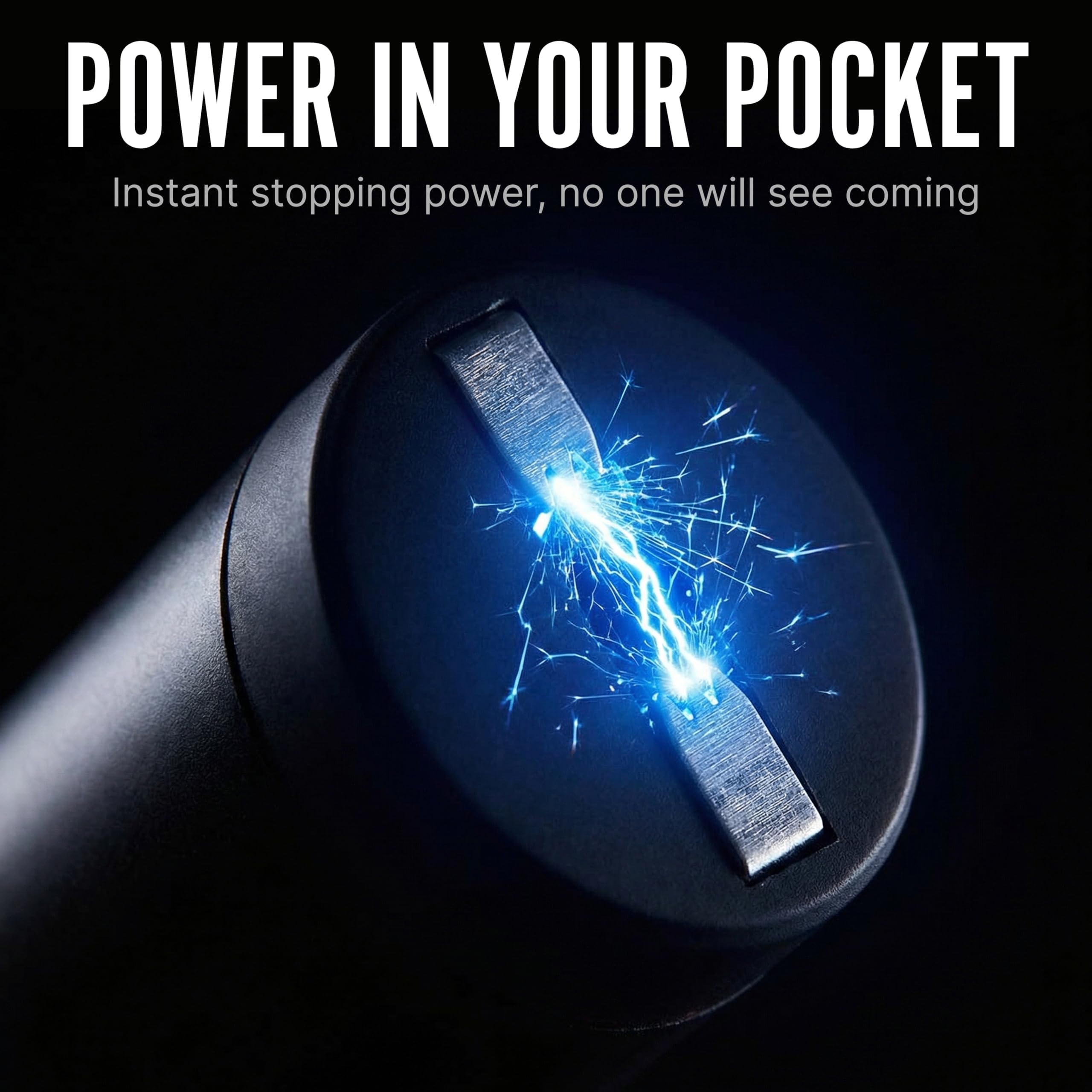 Streetwise metal clip detail on stun pen for secure attachment benefit
