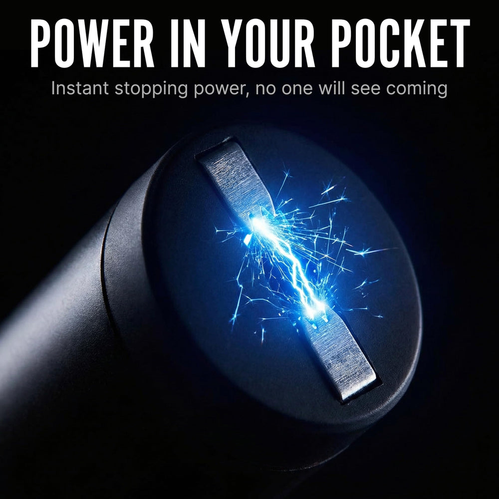 Streetwise metal clip detail on stun pen for secure attachment benefit
