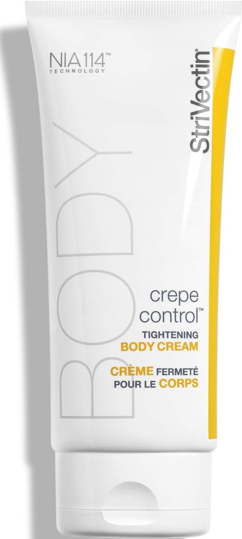 StriVectin crema corporal frontal mostrando el envase y beneficio reafirmante