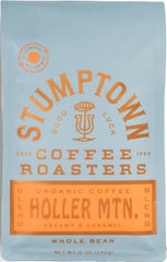 Stumptown empaque frontal mostrando la bolsa y beneficios de la mezcla