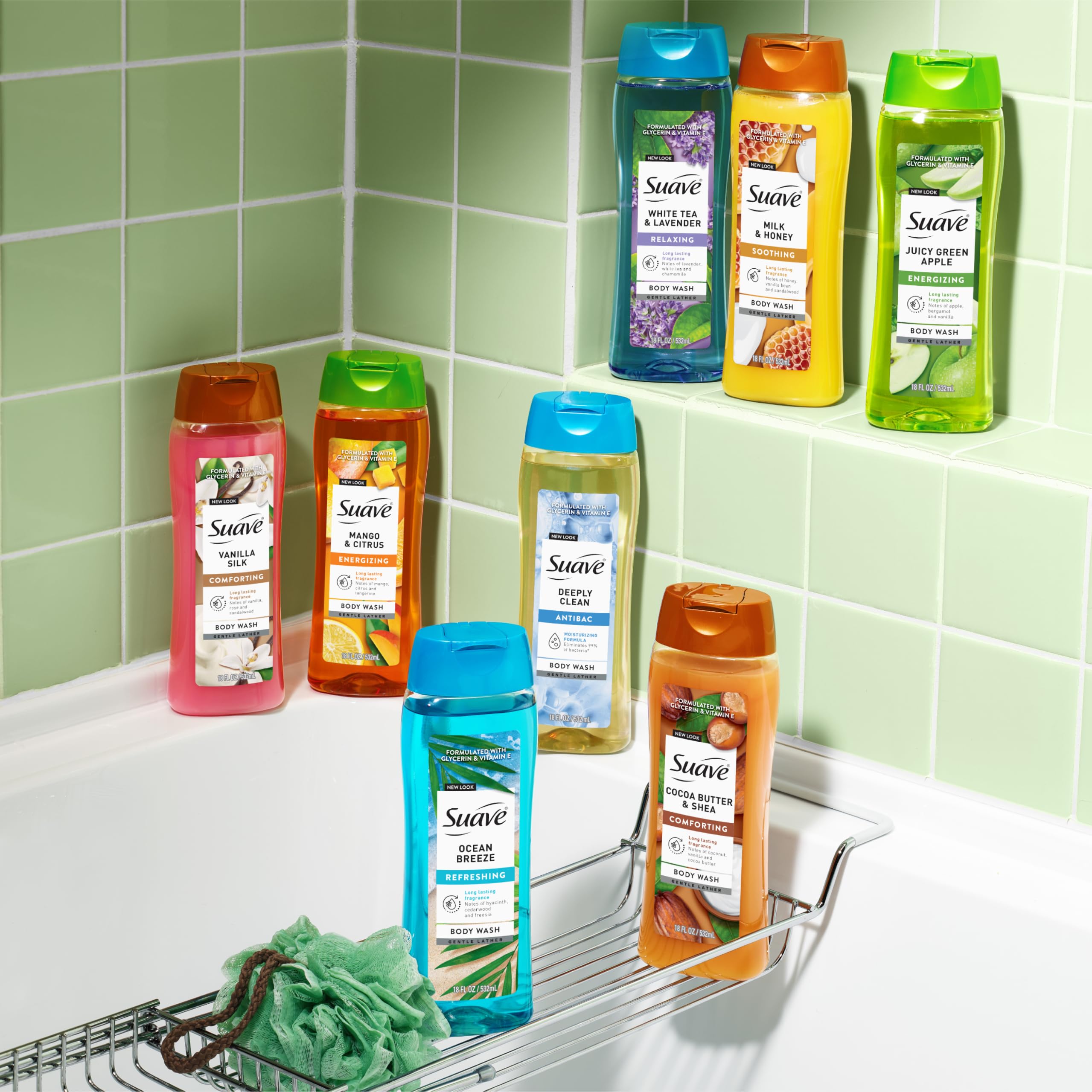 Suave gel de ducha en ambiente estilo spa para relajación diaria