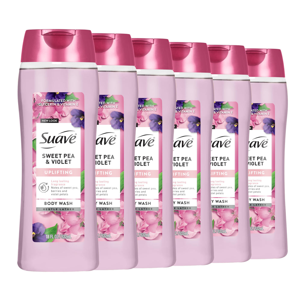Suave gel de ducha frontal mostrando el tamaño y diseño práctico