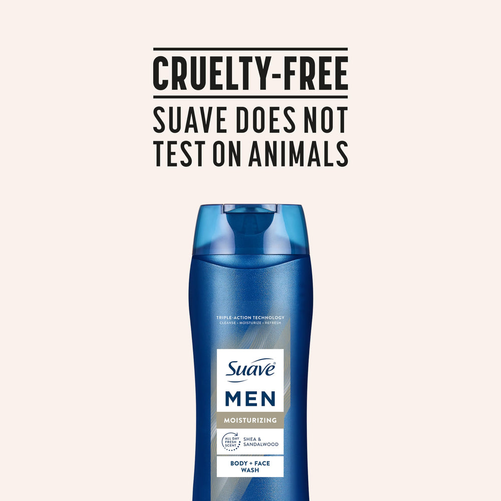 Ambiente de baño con Suave Men cerca, rutina diaria eficiente y con aroma