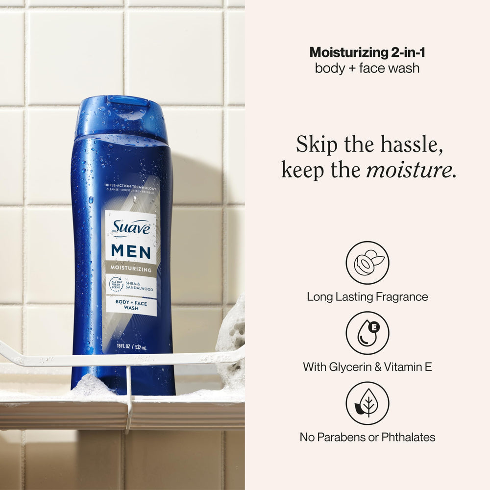 Textura del gel Suave Men en mano, hidratación visible y facilidad de enjuague
