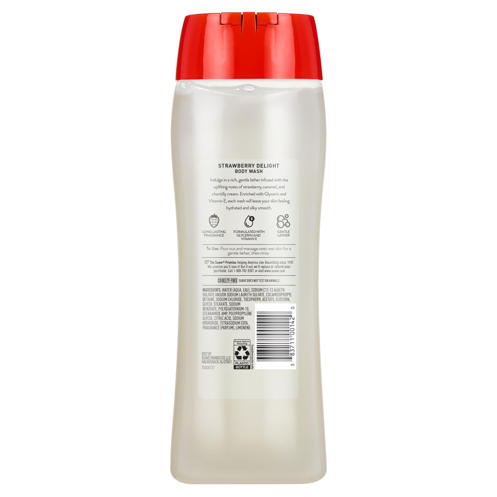 Comparación de tamaño Suave 18 fl oz junto a objetos para referencia