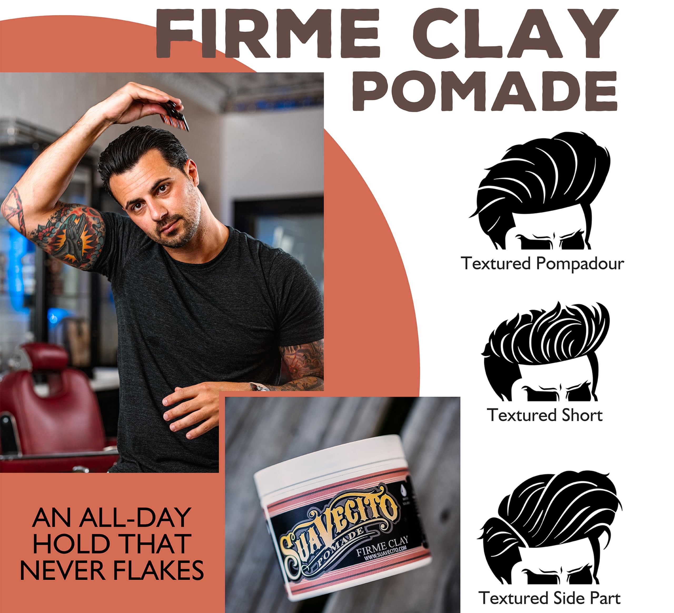 Suavecito Pomade junto a regla para comparar tamaño de 4 oz