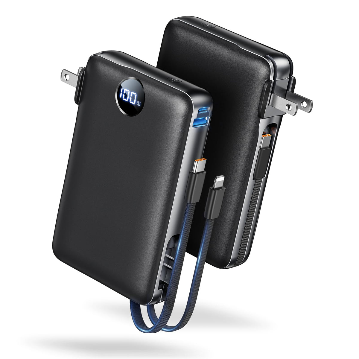 Sucursal Sucrosey frontal con enchufe plegable mostrando portabilidad y recarga directa