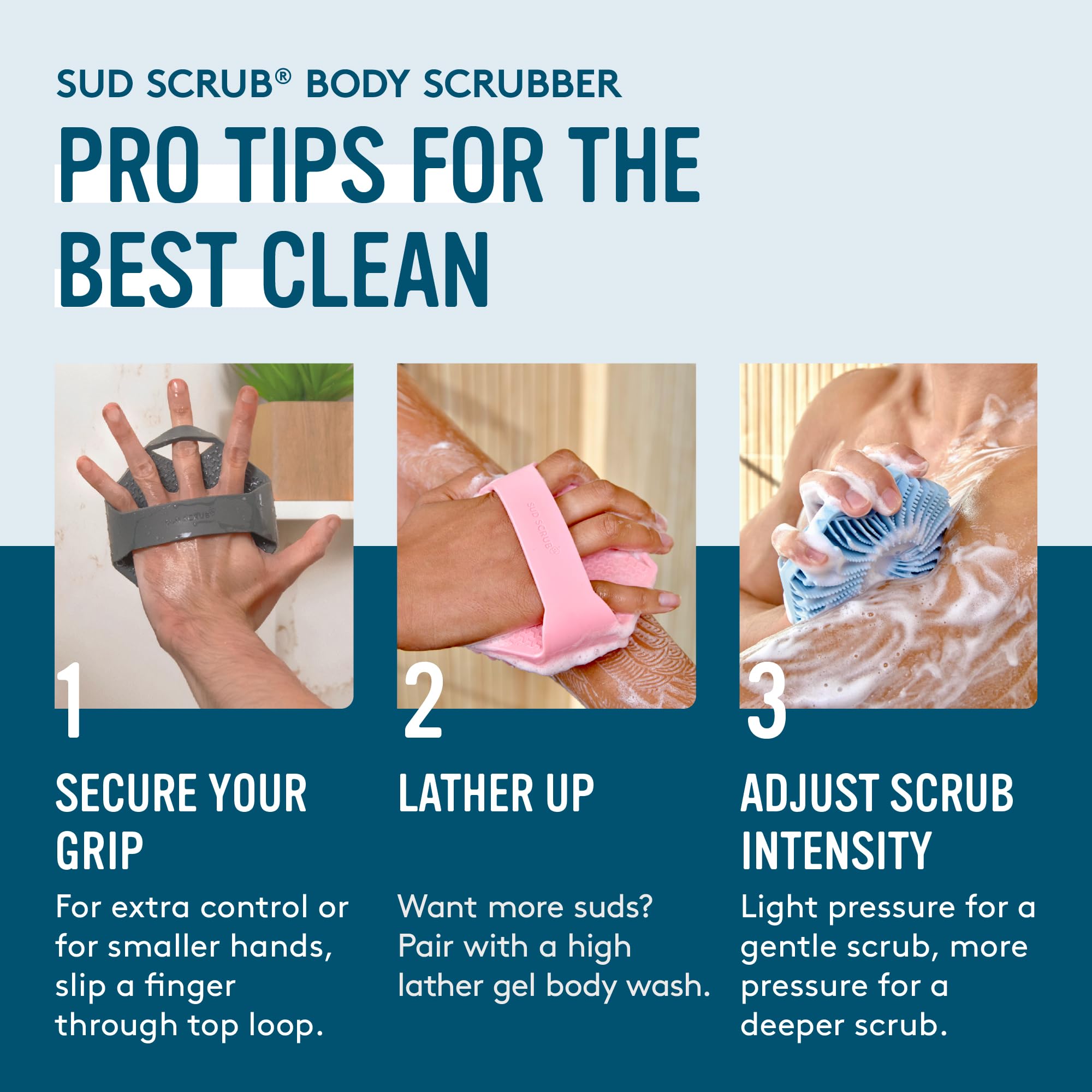 Sud Scrub en un baño moderno resaltando su aspecto reciclable y duradero