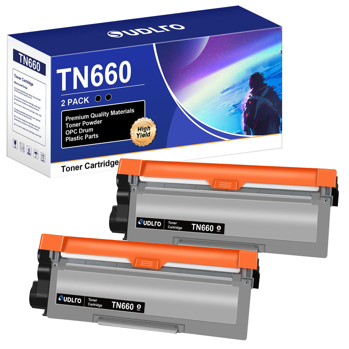 SUDLTO cartucho TN660 frontal mostrando diseño y compatibilidad