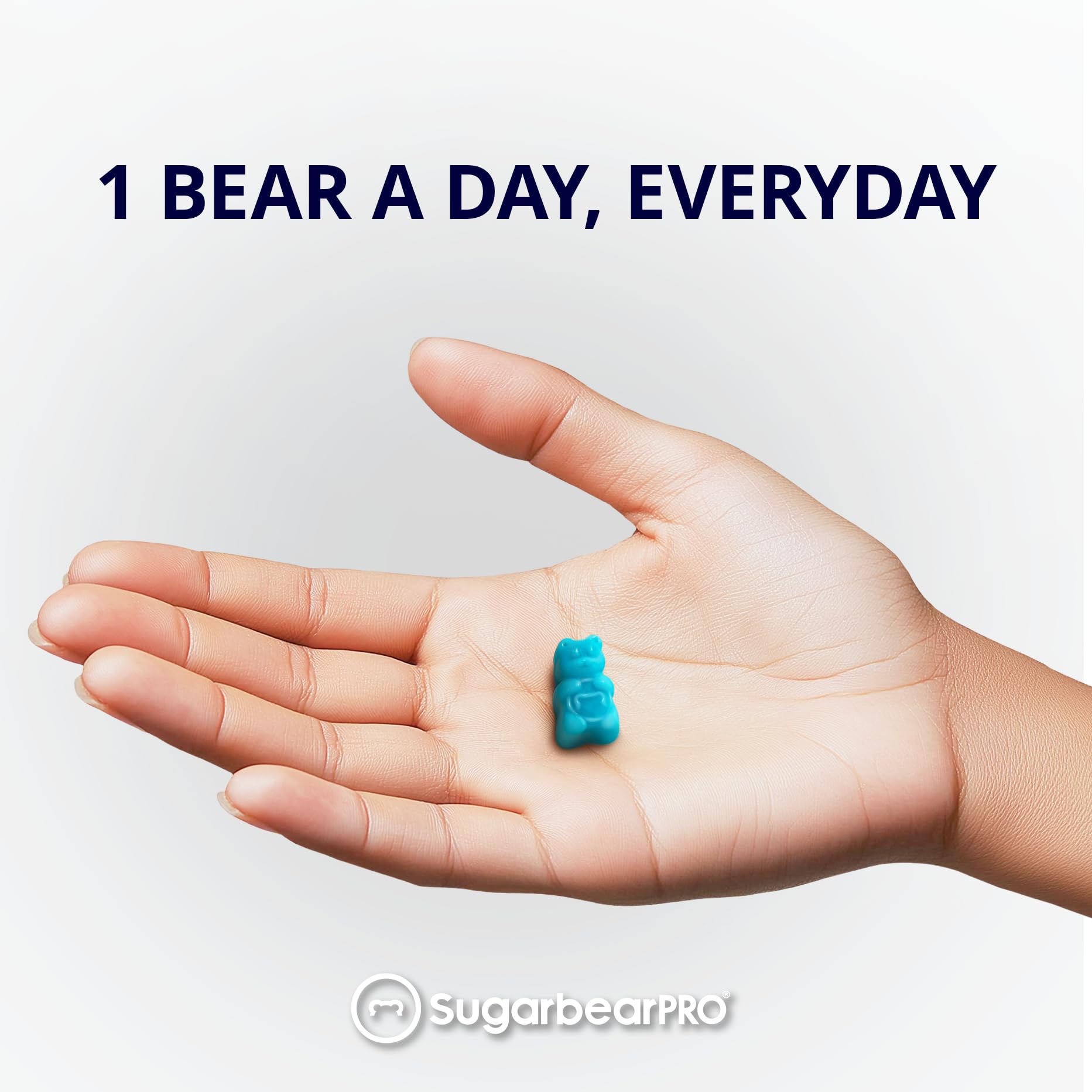 SugarBearHair comparación de tamaño con moneda para visualizar escala real