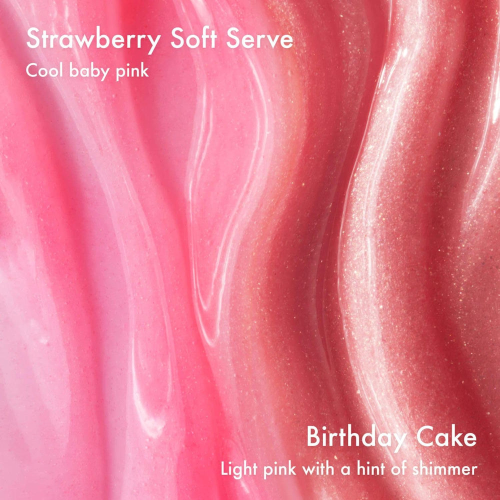 Summer Fridays textura del tono Strawberry Soft Serve con color rosa suave