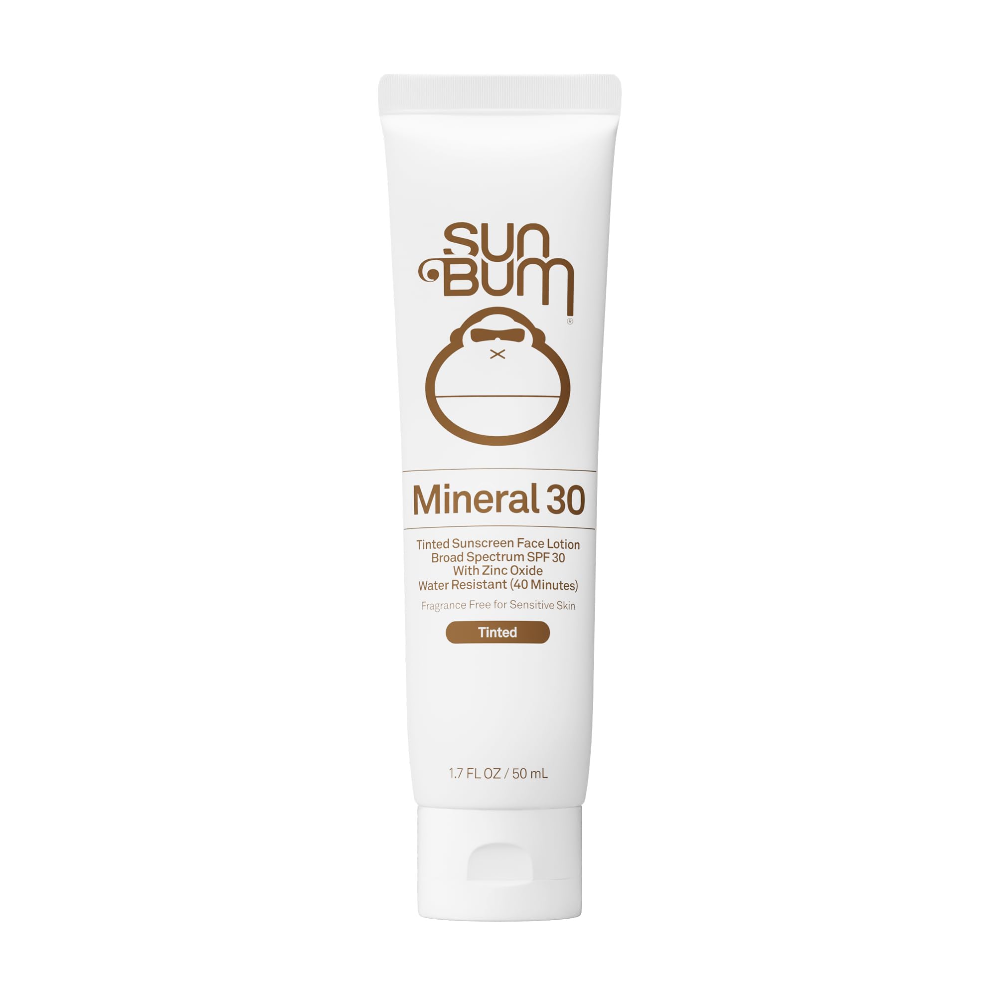 Sun Bum envase frontal del protector facial con color mostrando etiqueta y tamaño