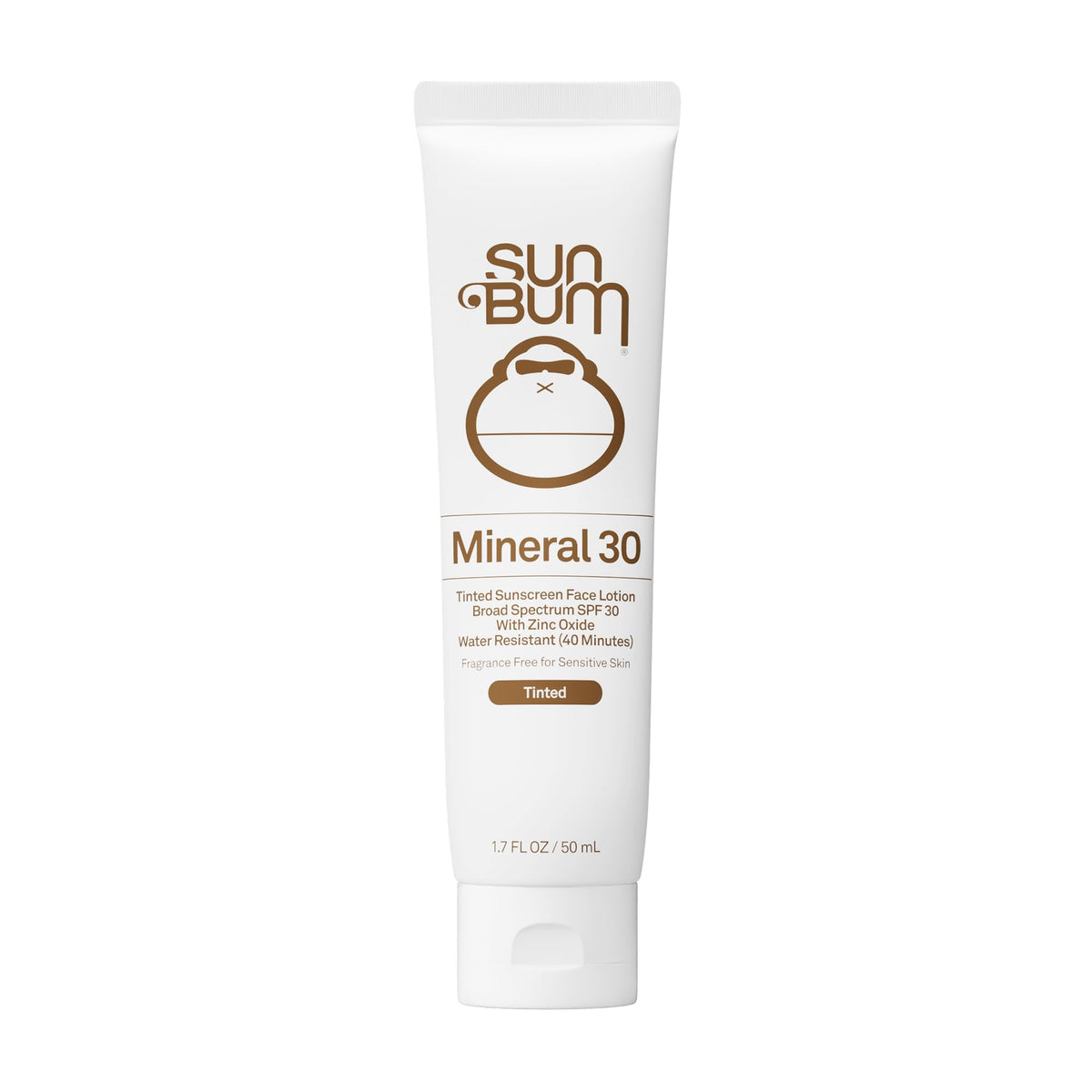 Sun Bum envase frontal del protector facial con color mostrando etiqueta y tamaño