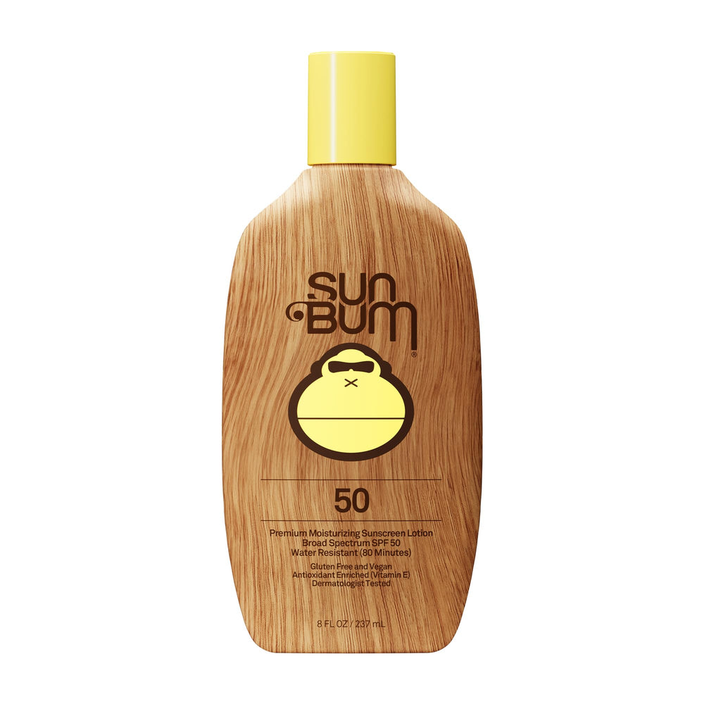 Sun Bum frasco frontal 8 oz mostrando protección SPF 50 y diseño reconocible