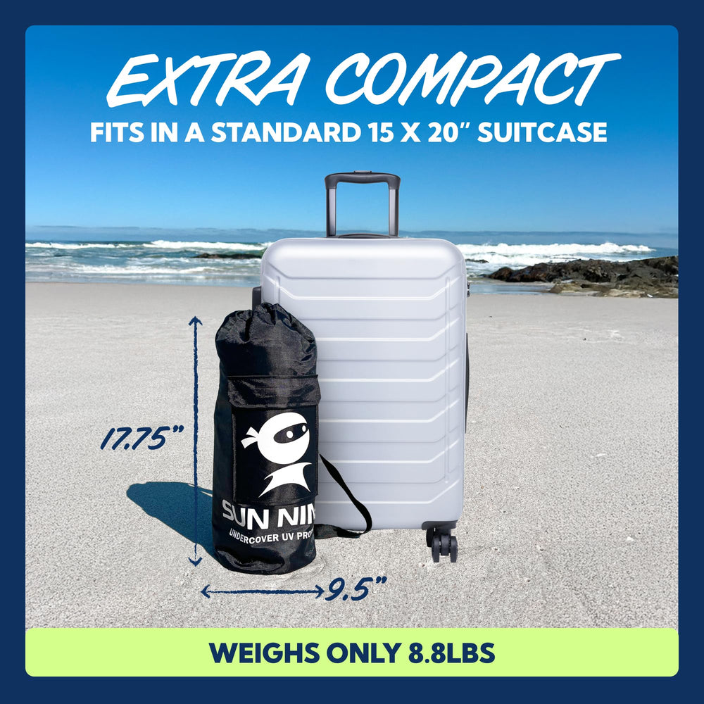SUN NINJA bolsa de transporte con la carpa plegada y organizada