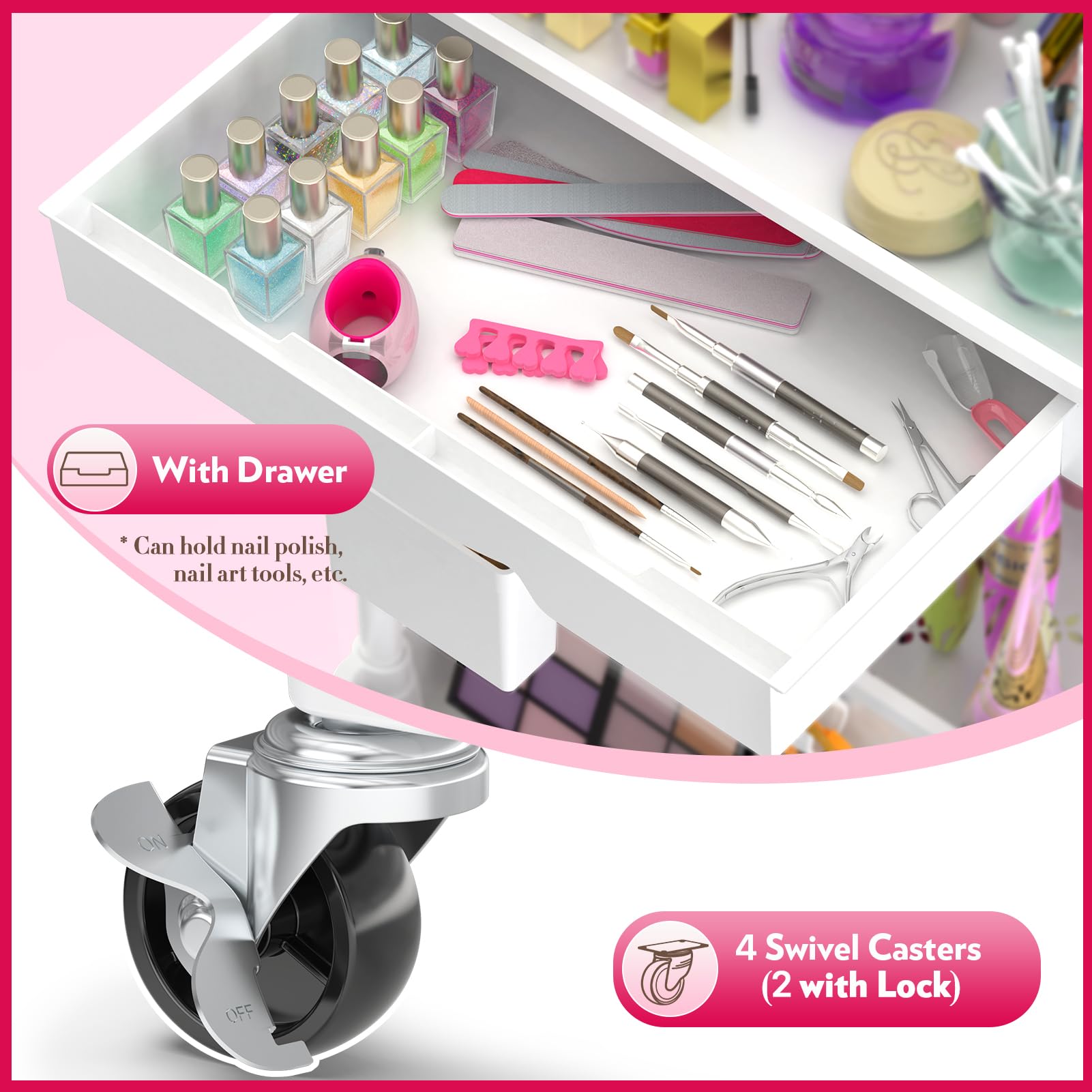 SUNALLY taza lateral y ganchos sosteniendo brochas y accesorios
