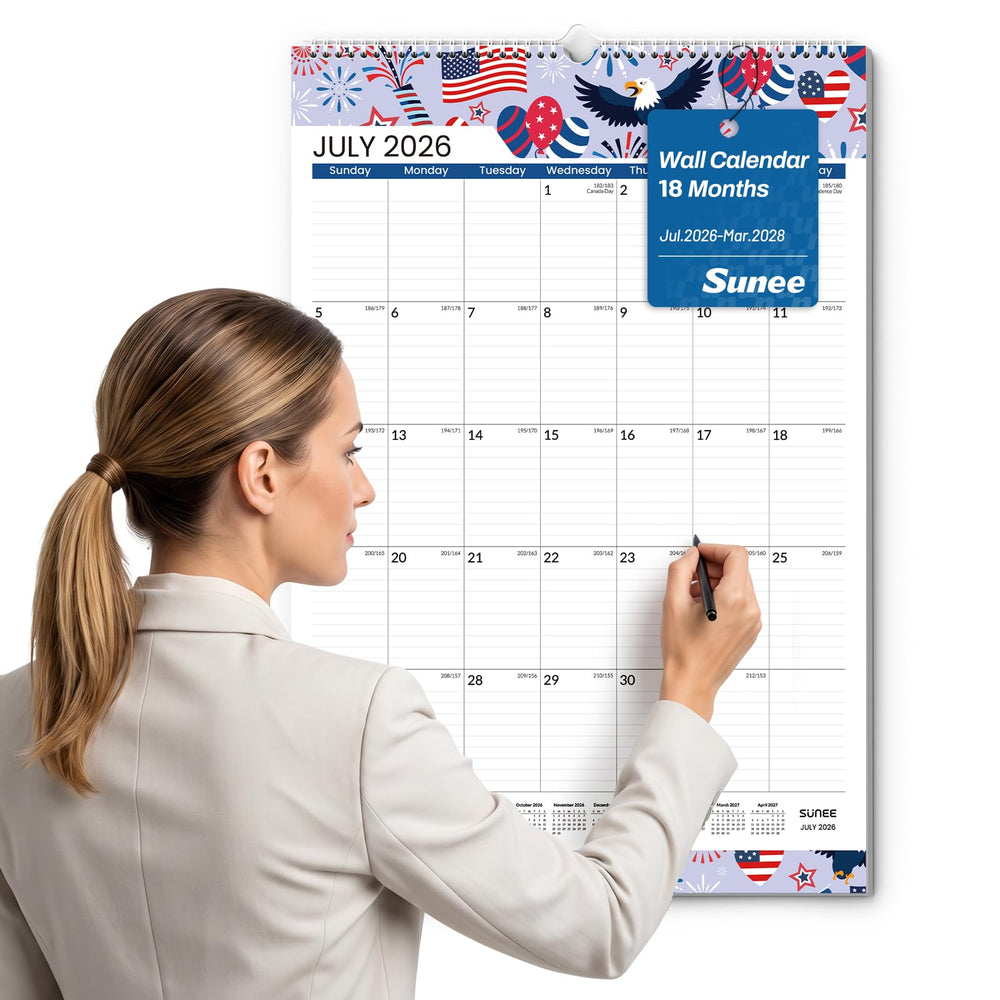 SUNEE calendario frontal de pared con vista mensual y gran legibilidad
