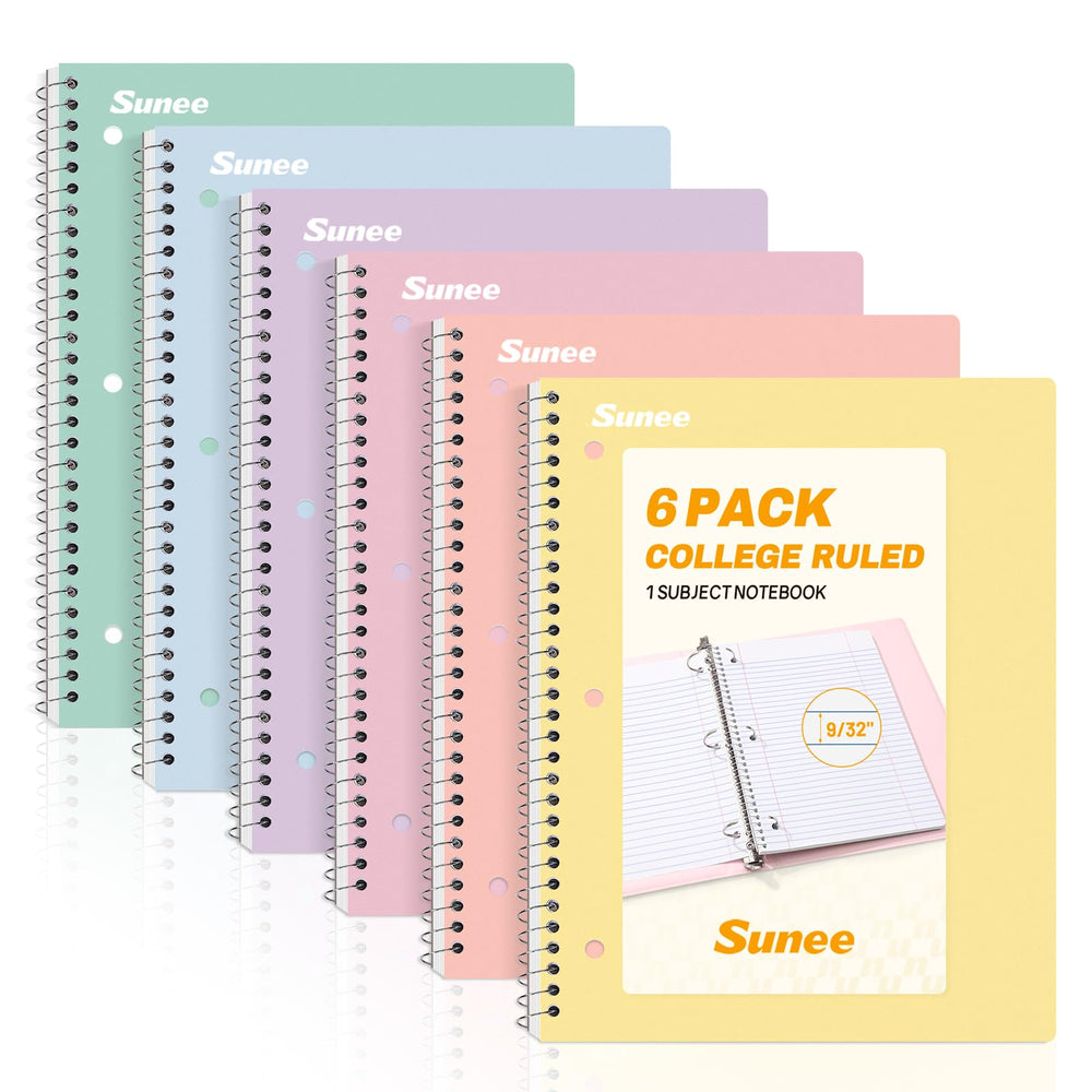 SUNEE paquete frontal de cuadernos pastel para identificar materias