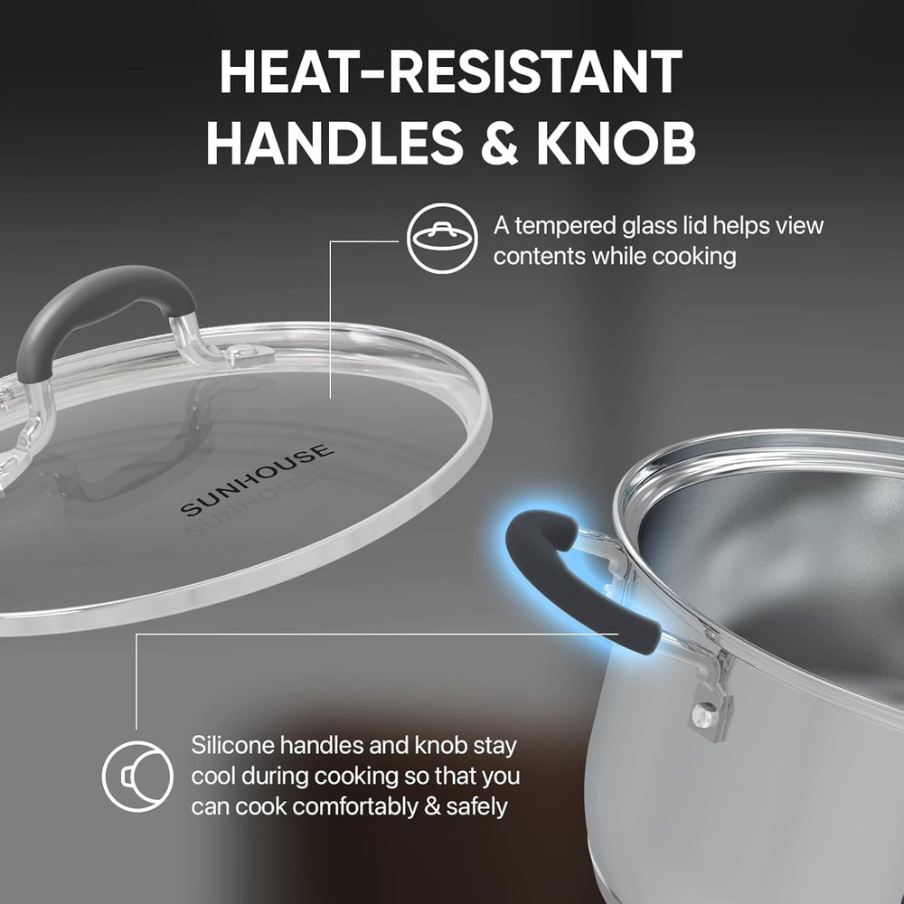 Sunhouse tapa de vidrio templado para vigilar la cocción sin perder calor