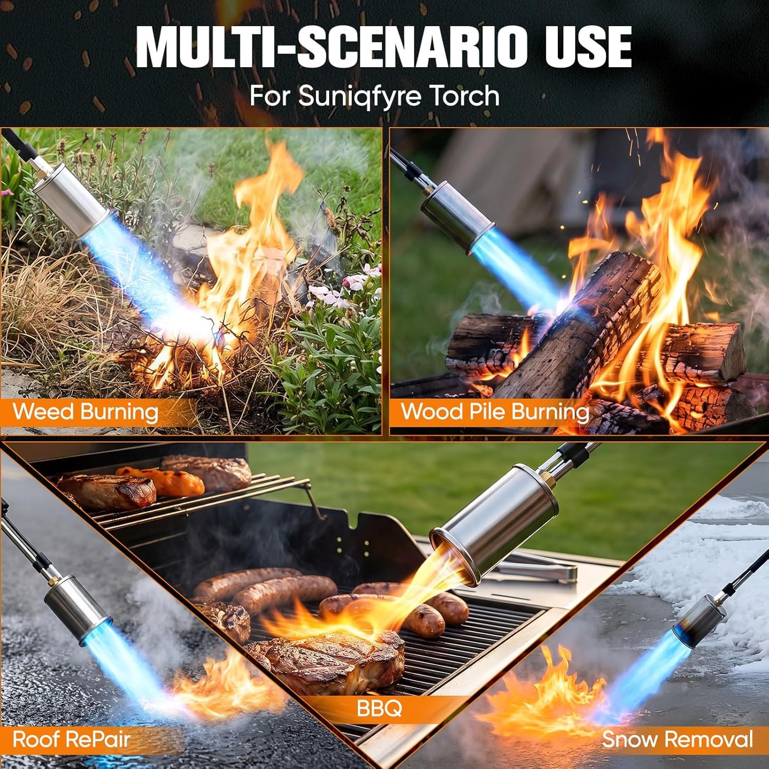 SuniqFyre in yard maintenance setting showing efficient chemical-free work