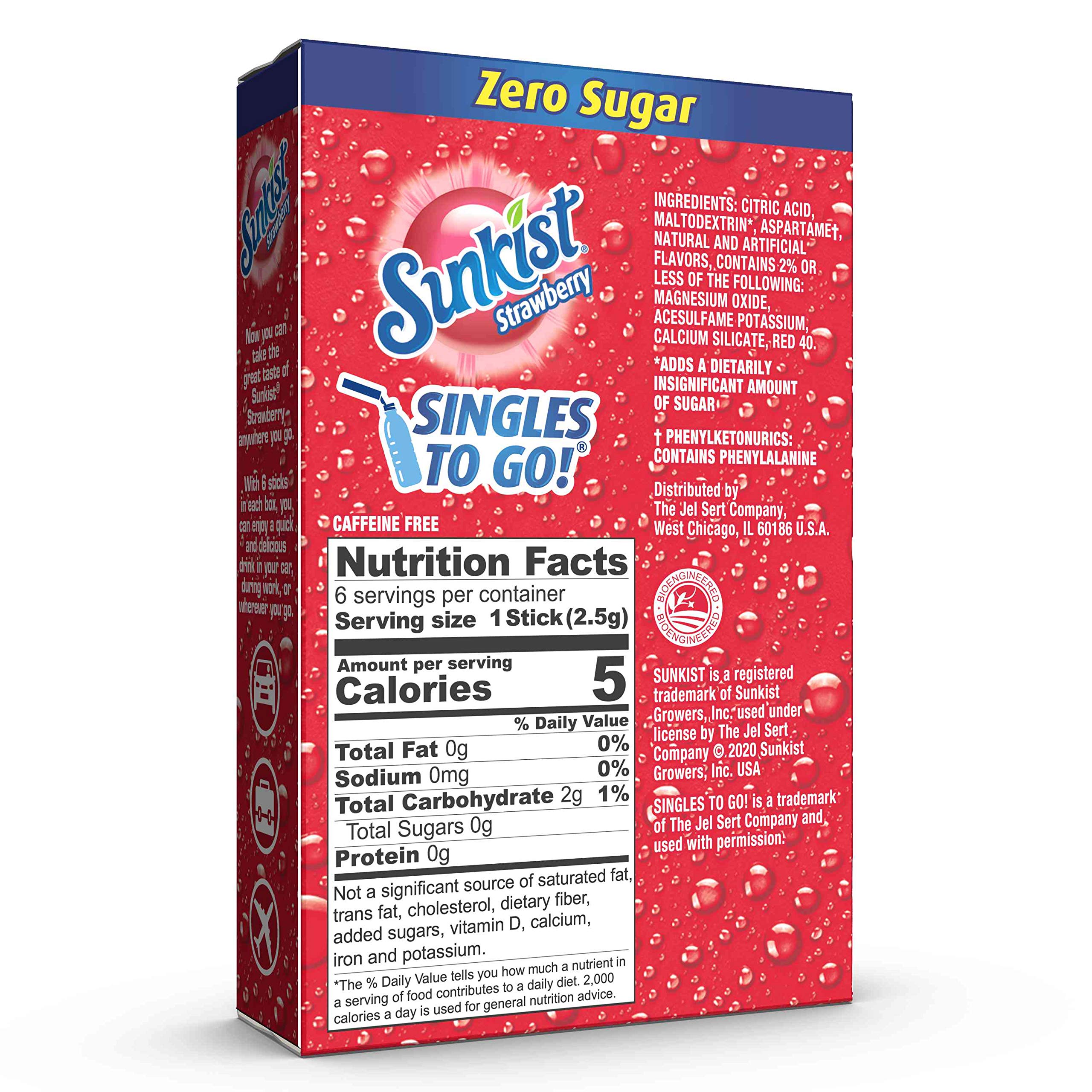 SINGLES TO GO! Sunkist preparado en botella para bebida portátil y fresca