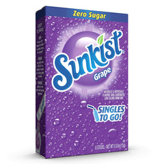SINGLES TO GO! Sunkist primer plano del polvo del sobre mostrando facilidad de mezcla
