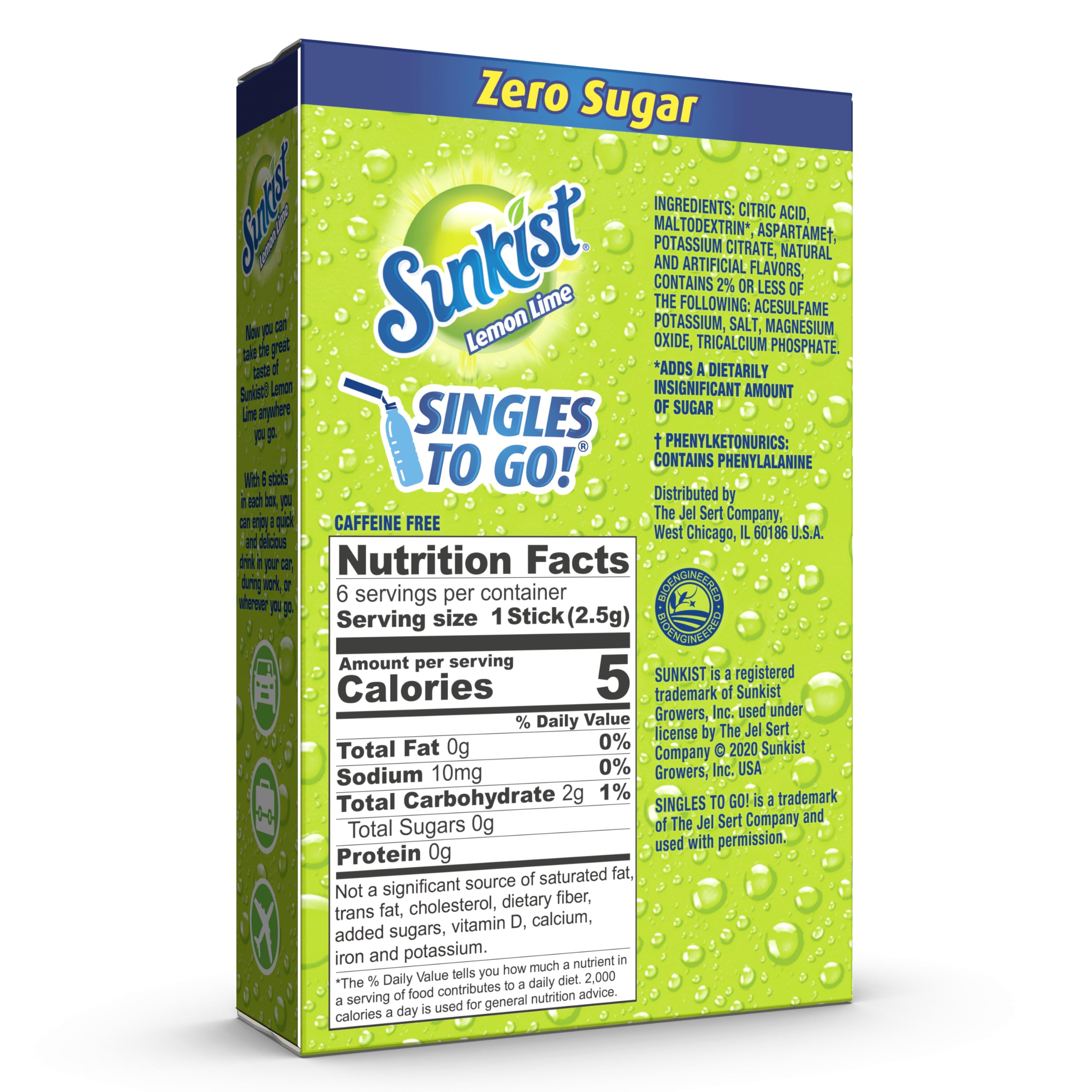 SINGLES TO GO! Sunkist sobre junto a botella portátil para mezclas rápidas