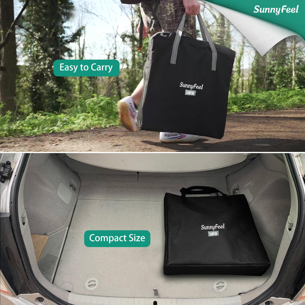 SUNNYFEEL comparación de tamaño junto a una mochila para evaluar escala portátil