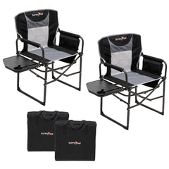 SUNNYFEEL vista frontal de la silla plegada con funda, fácil transporte y almacenamiento