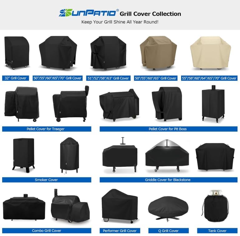SunPatio cover in backyard lifestyle scene protecting grill outdoors