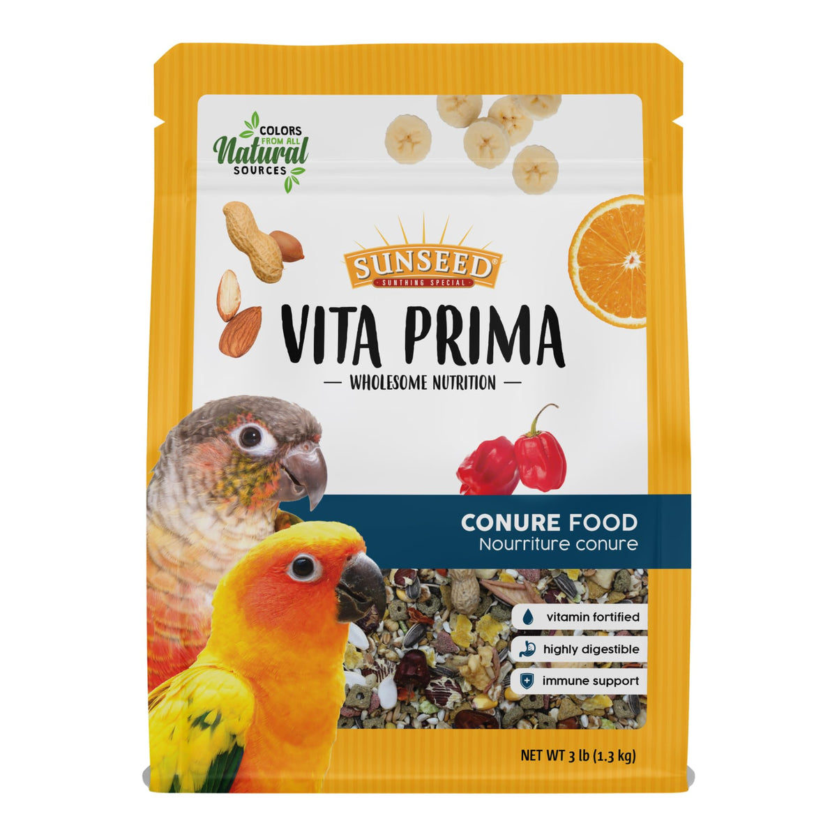 Sunseed paquete frontal mostrando mezcla completa y beneficios