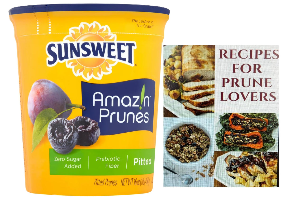 Sunsweet frente del canister 16 oz mostrando envase práctico y fresco