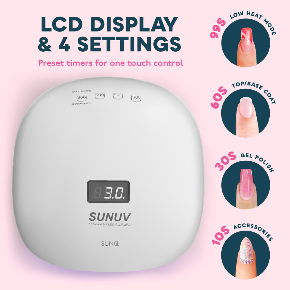 SUNUV SUN4 detalle de 36 LEDs que asegura un curado uniforme