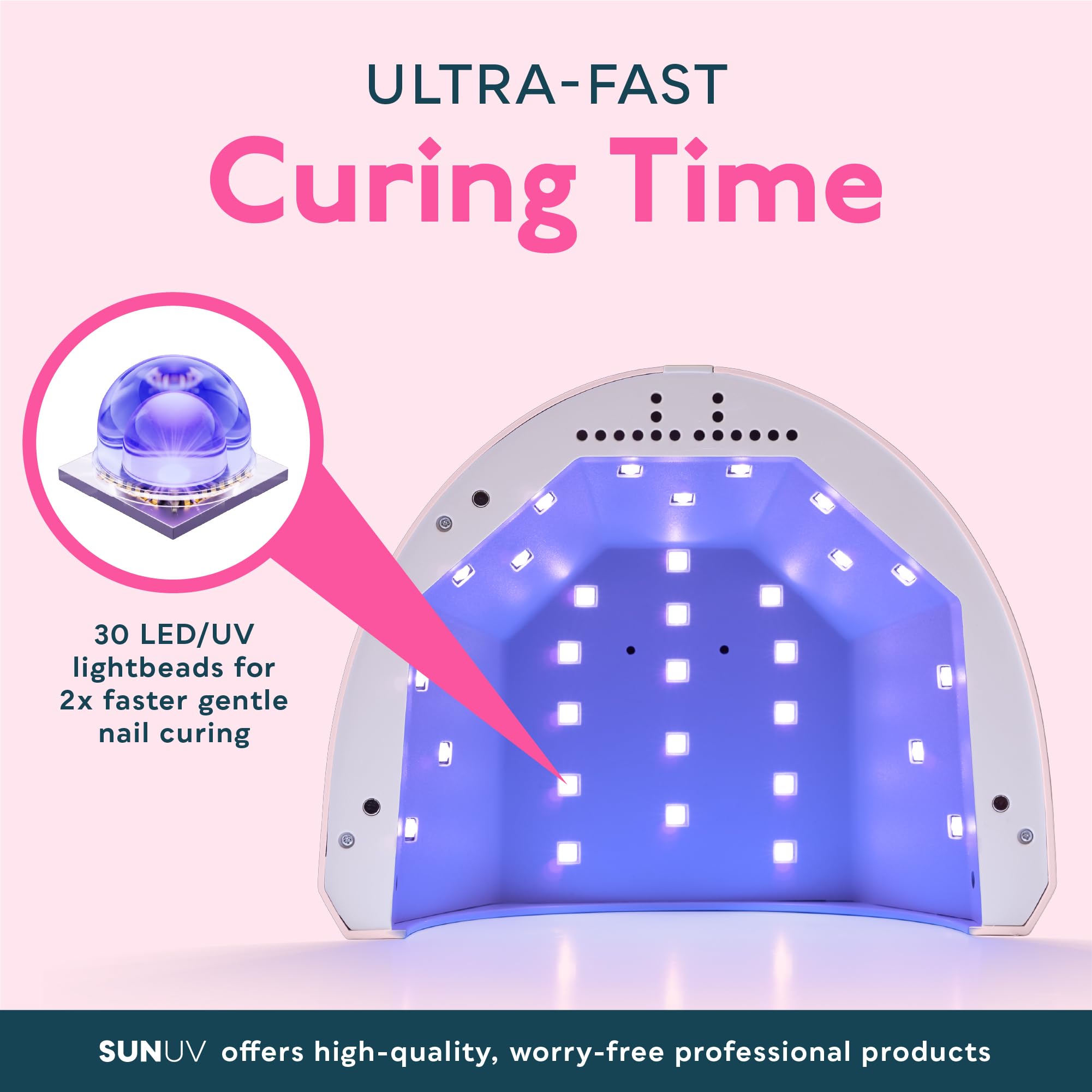 SUNUV SUNone acabado superior rosa y superficie fácil de limpiar