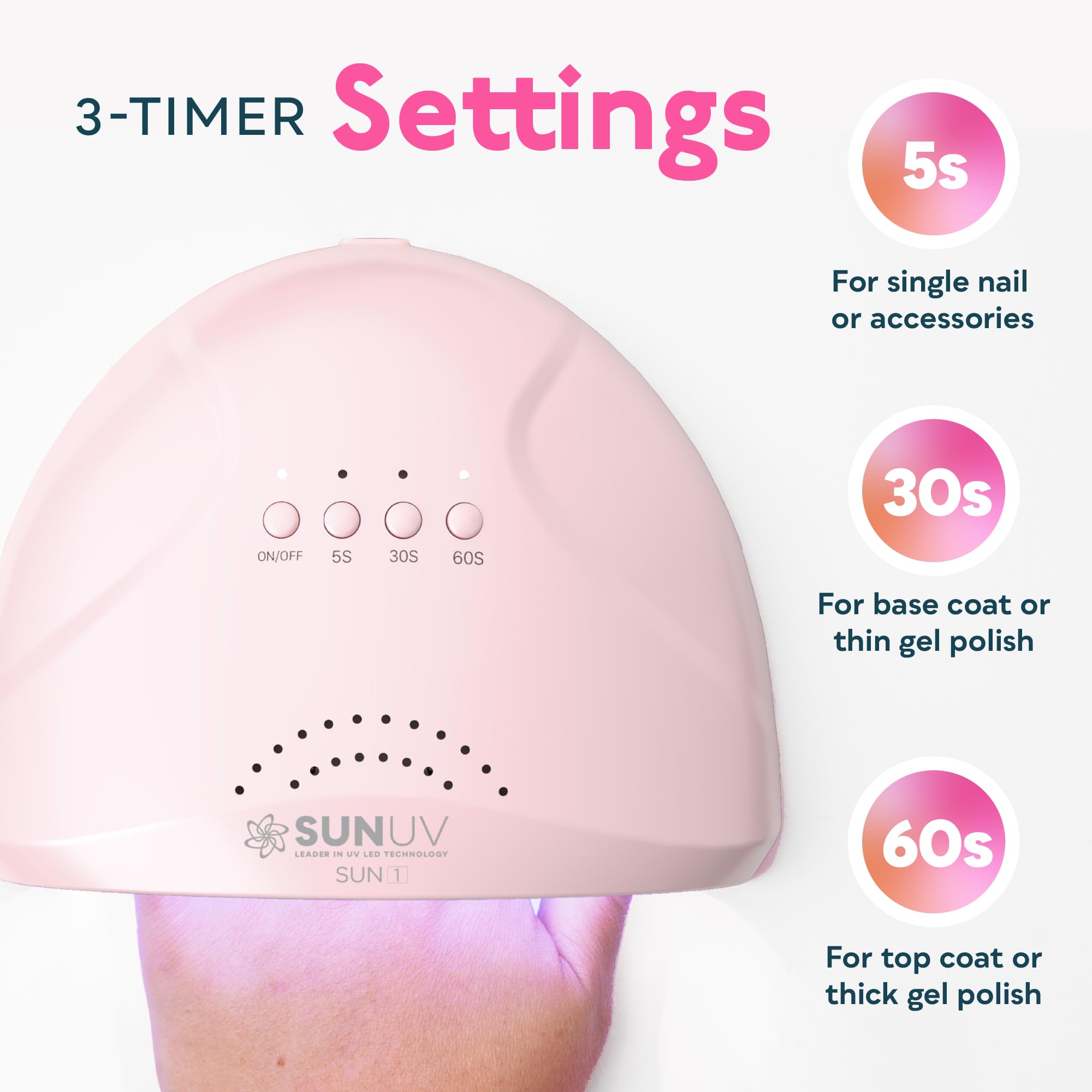 SUNUV SUNone base desmontable lista para limpieza y pedicuras cómodas