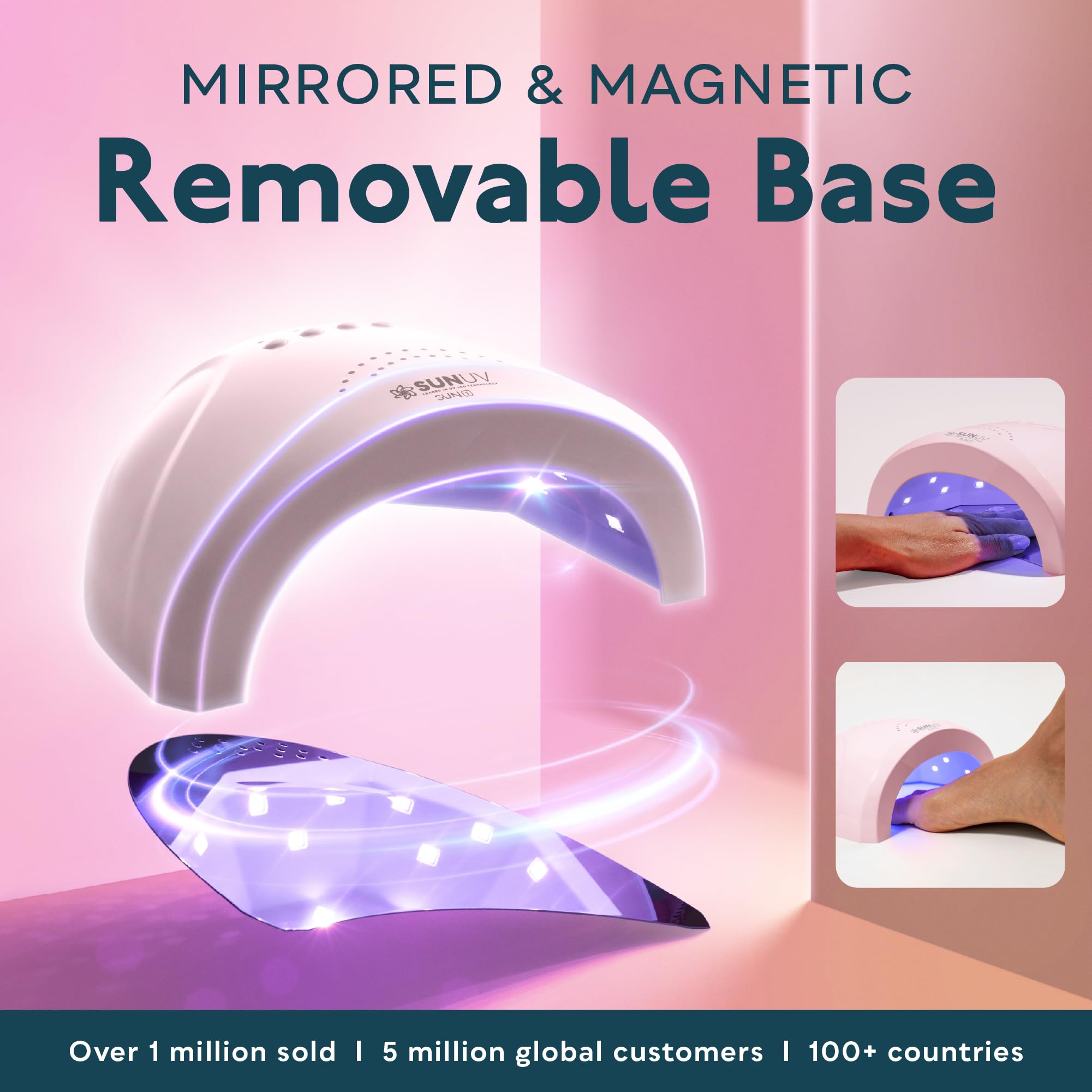 SUNUV SUNone demostración de pedicura con base retirada para espacio