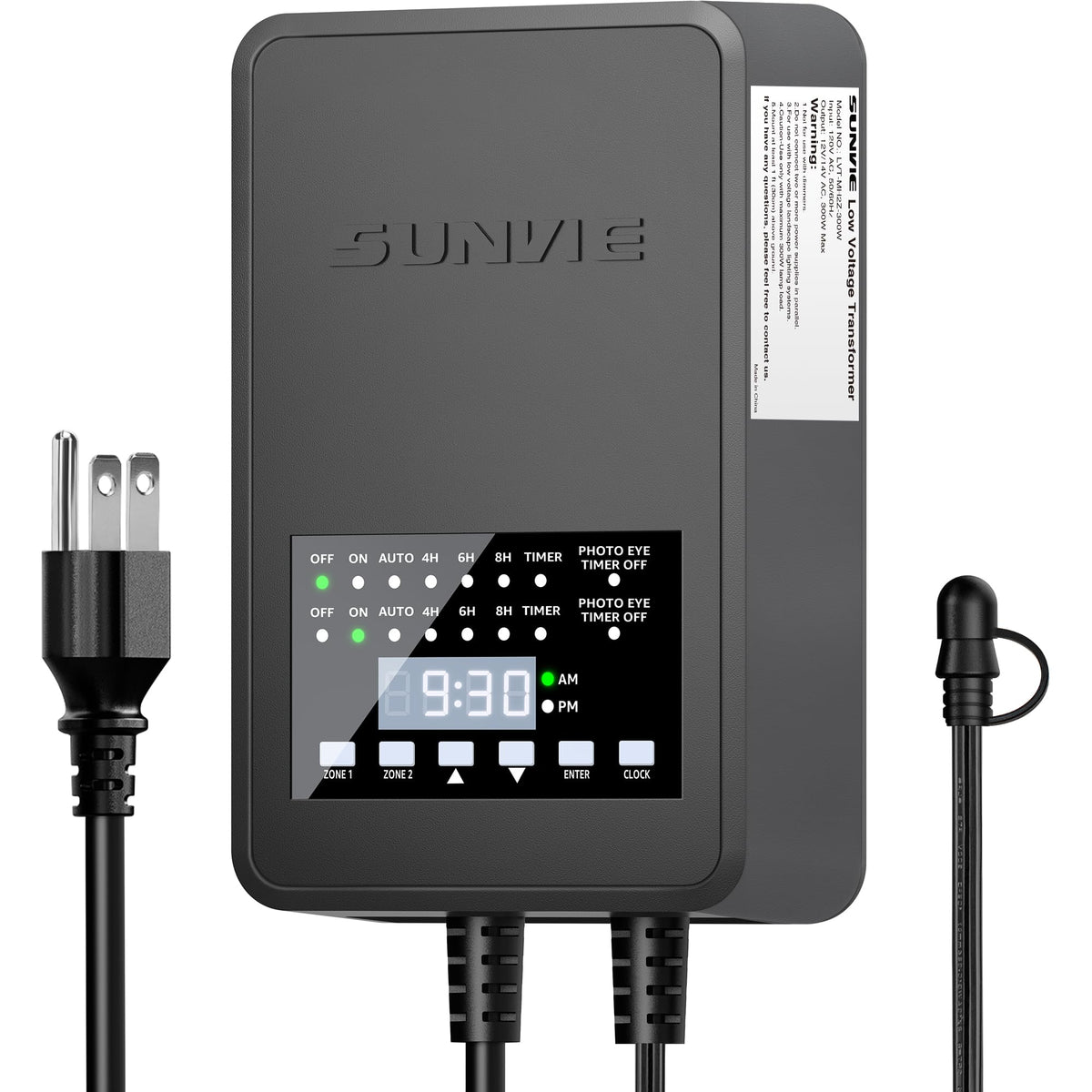 SUNVIE transformer front panel showing buttons and LED indicators for easy control