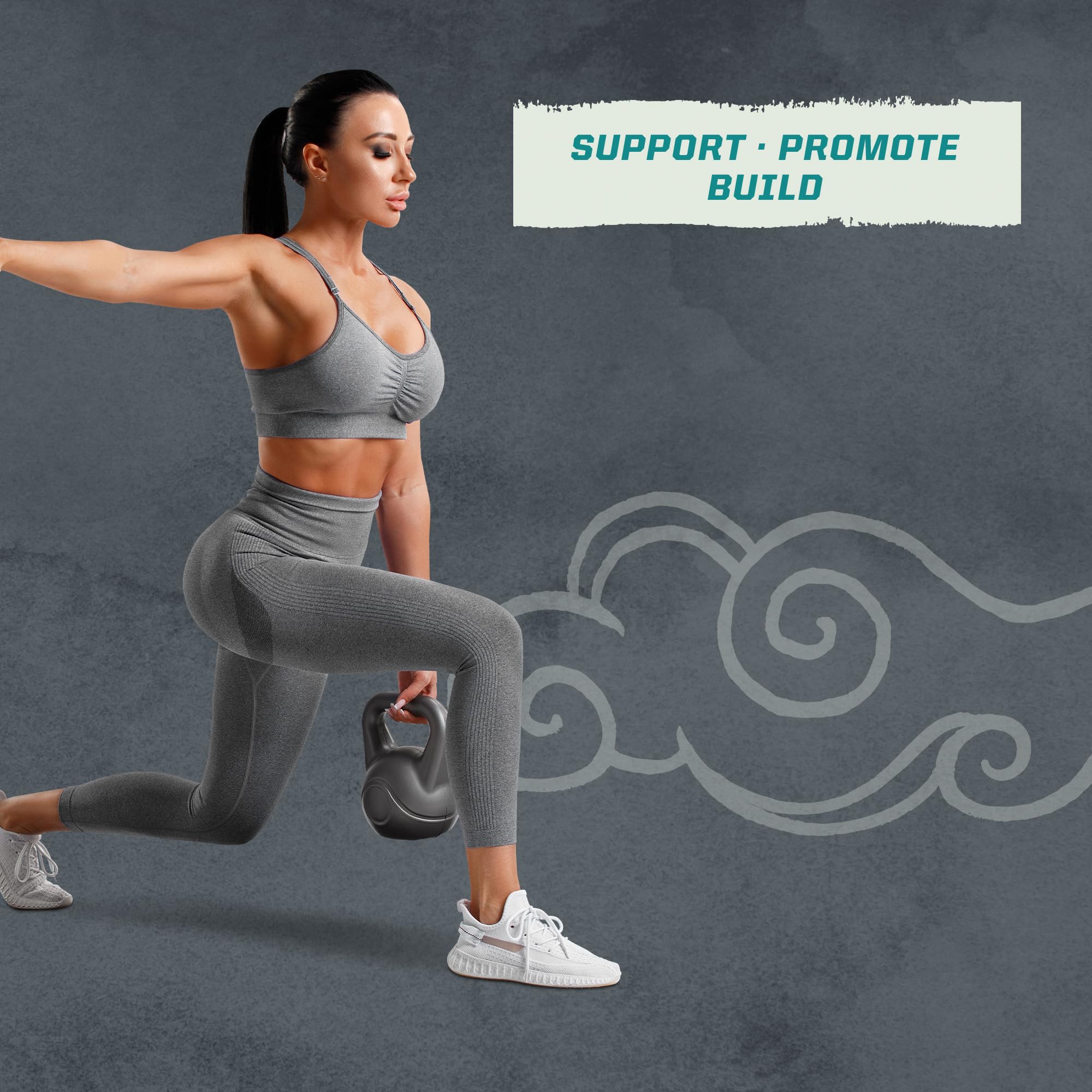 Polvo Sunwarrior sobre manopla de gimnasio simbolizando recuperación muscular
