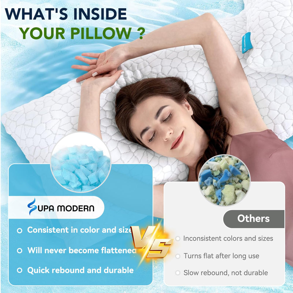 SUPA MODERN almohada en dormitorio luminoso, ambiente fresco para dormir mejor