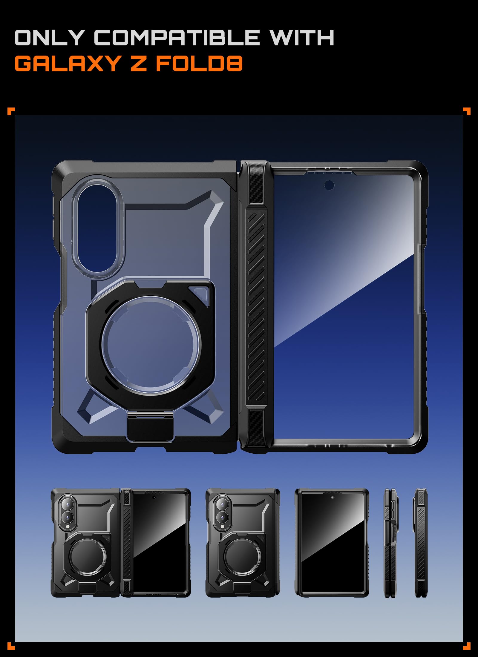 SUPCASE detalle de bisagra reforzada mostrando protección extra
