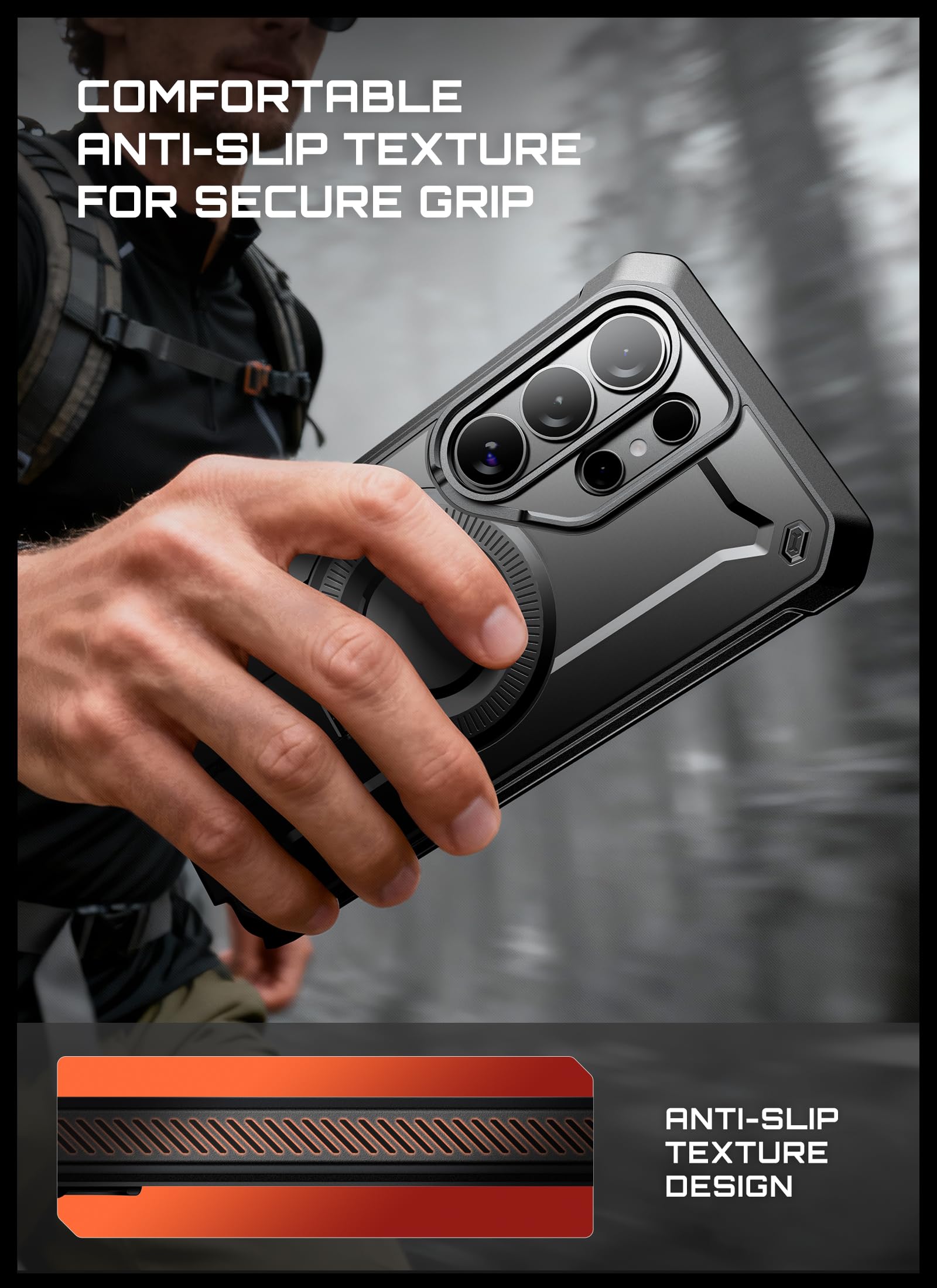 SUPCASE funda junto a accesorios MagSafe mostrando compatibilidad y alineación magnética