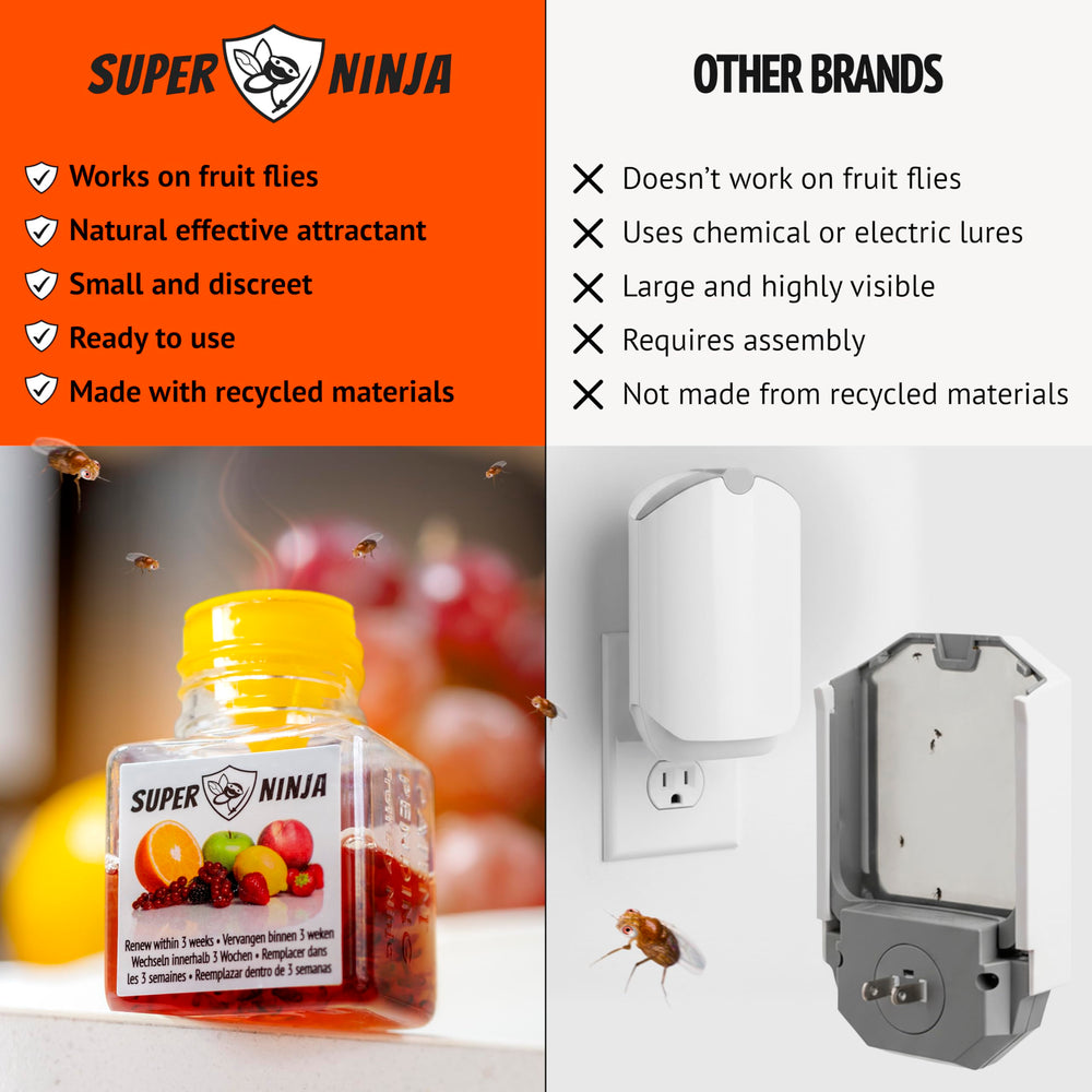 Super Ninja trampa junto al cubo de basura, controla focos de moscas