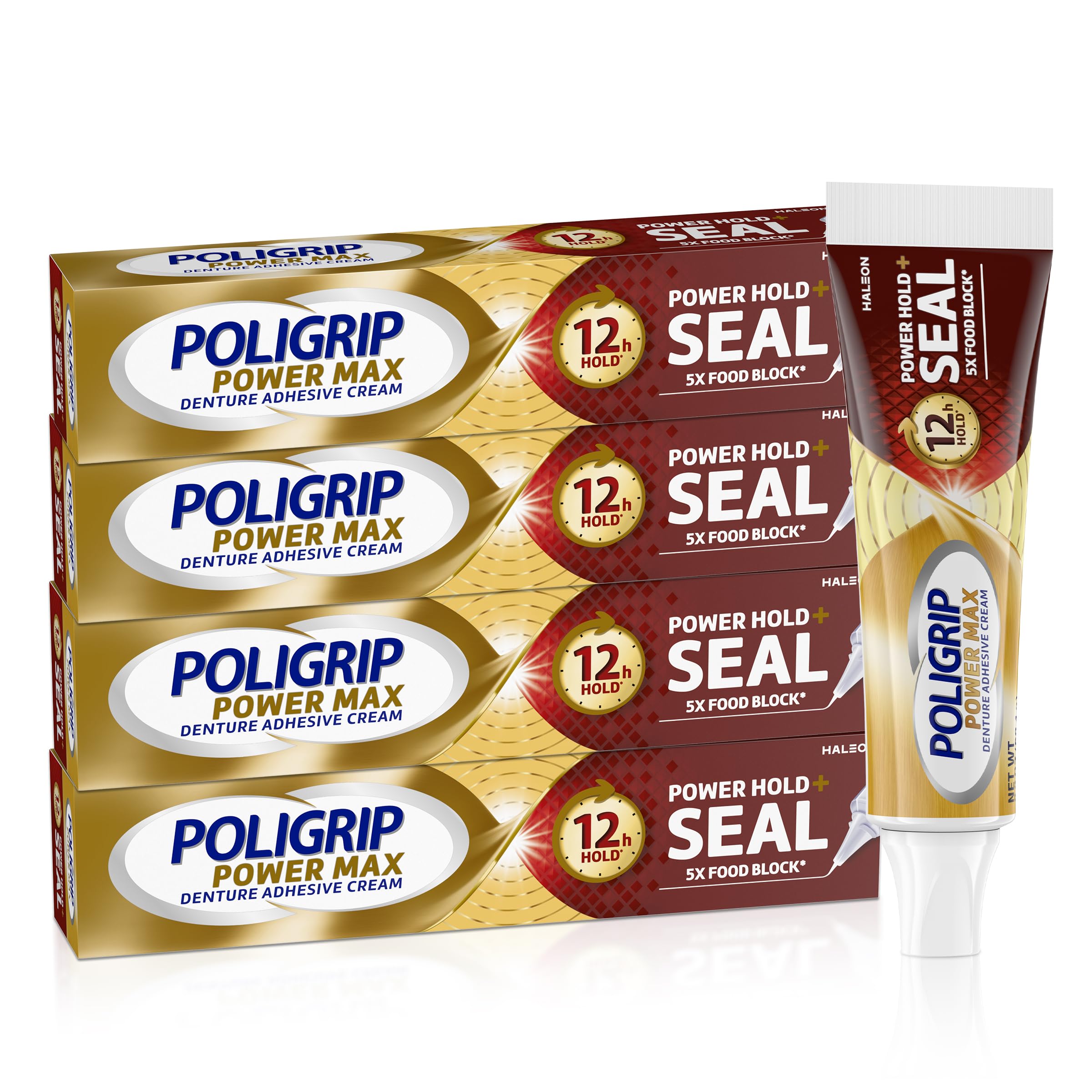 Super Poligrip front tube showing product and brand for clear identification and trust