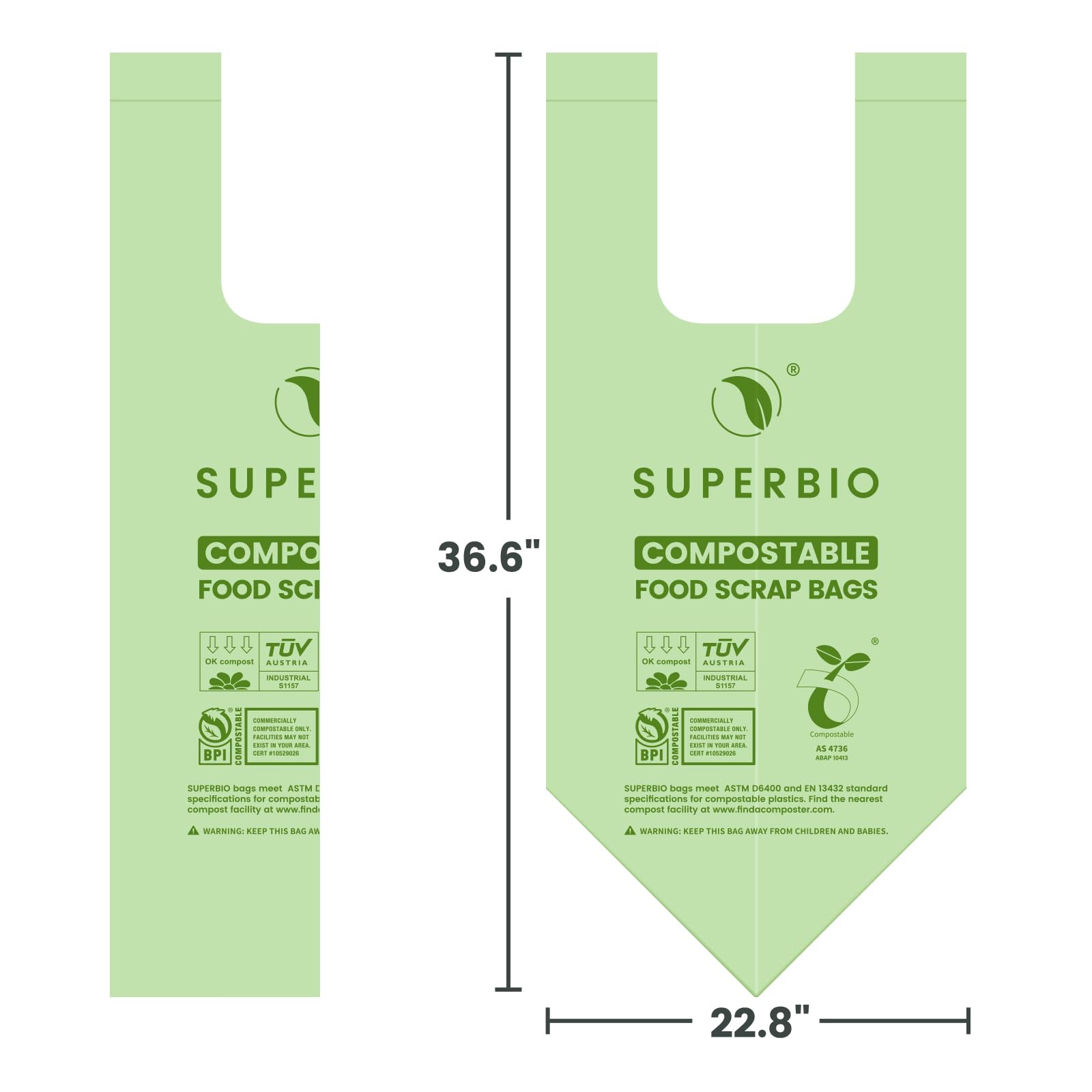 superbio etiquetas de certificación BPI y OK compost HOME para confianza