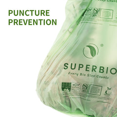 superbio bags in a countertop pail demonstrating tidy compost collection