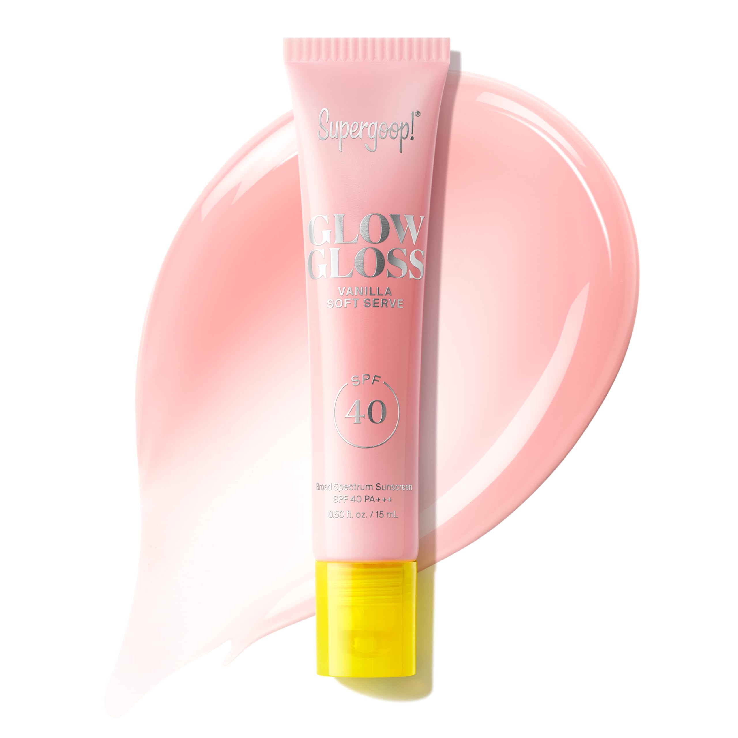 Supergoop! envase frontal del Glow Gloss SPF 40 mostrando diseño y tamaño práctico