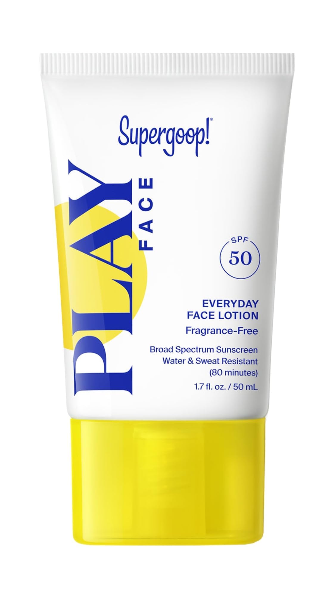 Supergoop! frente del envase mostrando SPF50 y acabado natural