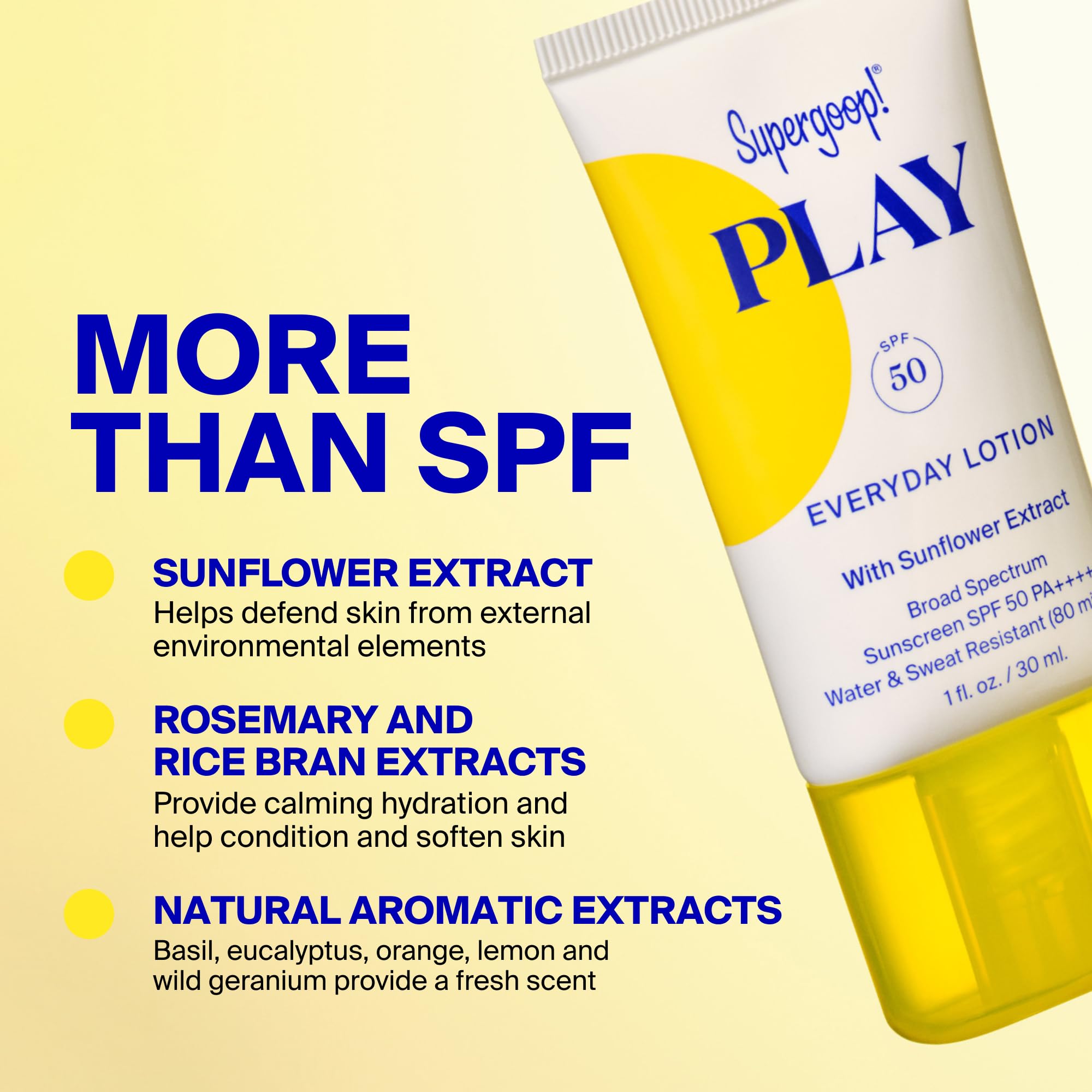 Supergoop! tamaño en mano para comparar volumen práctico de 5.5 fl oz