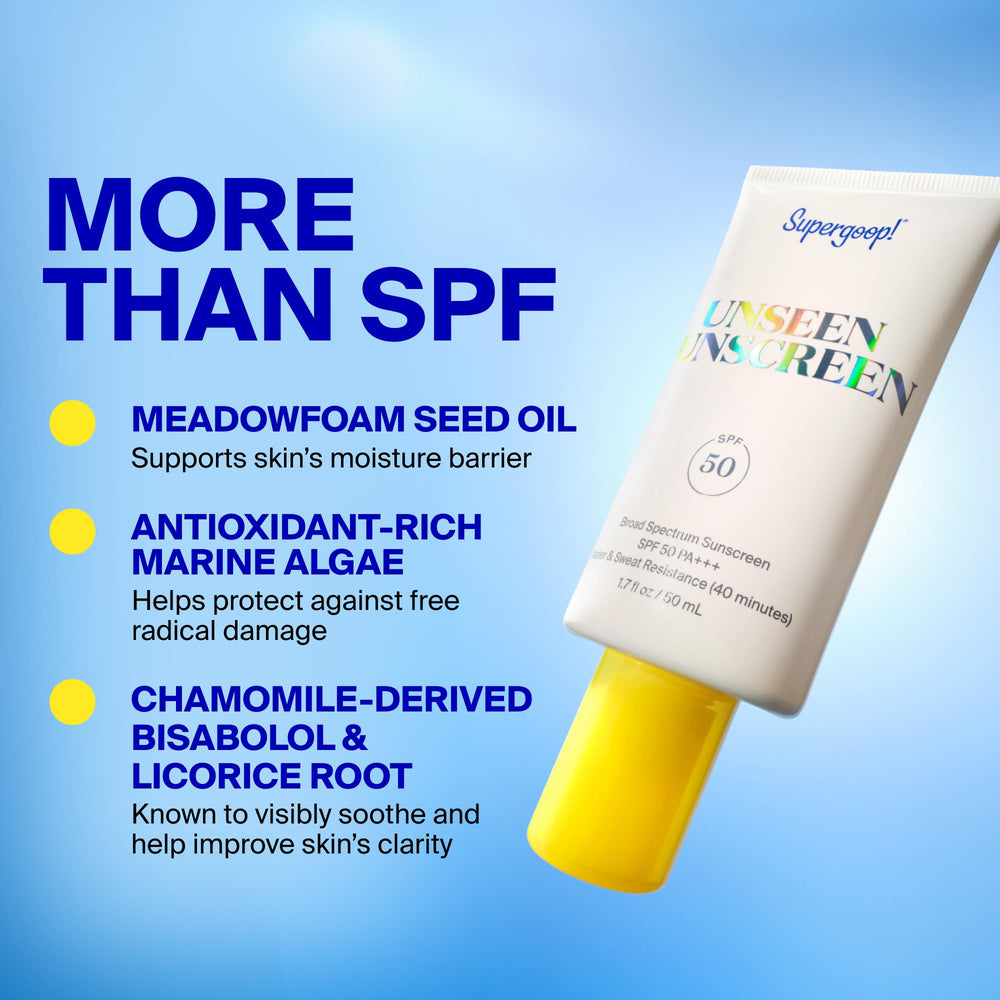Supergoop! acabado en piel sin cast blanco y aspecto natural
